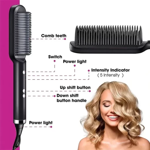 2-in-1 HAIR STRAIGHTENER COMB - Eluna