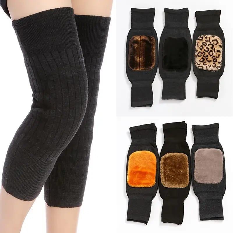 wool Knee Warmers - warm knee pads with strap for men and women